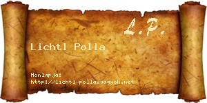 Lichtl Polla névjegykártya